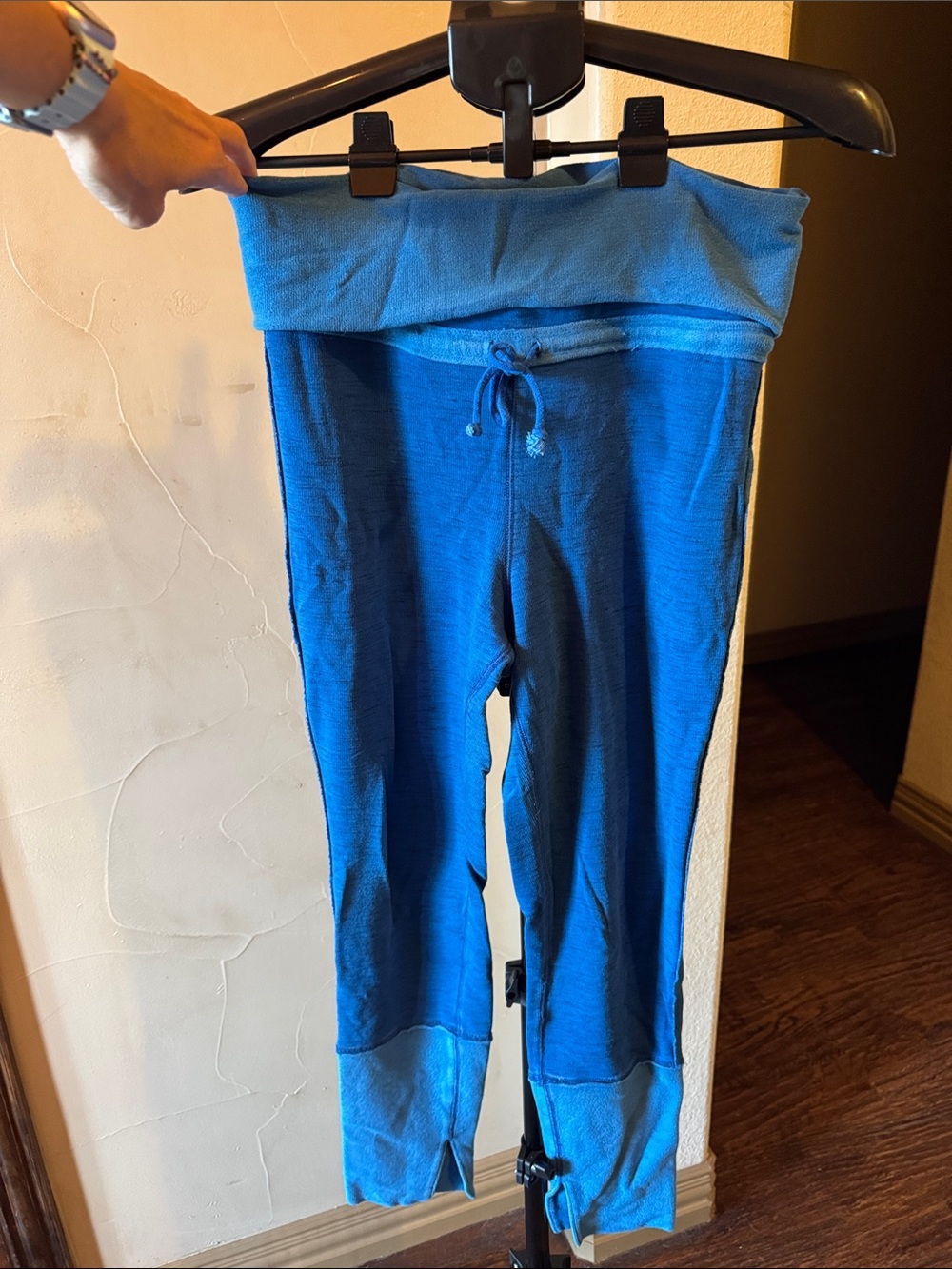 FP Movement by Free People Blue Fold-Over Waist Leggings